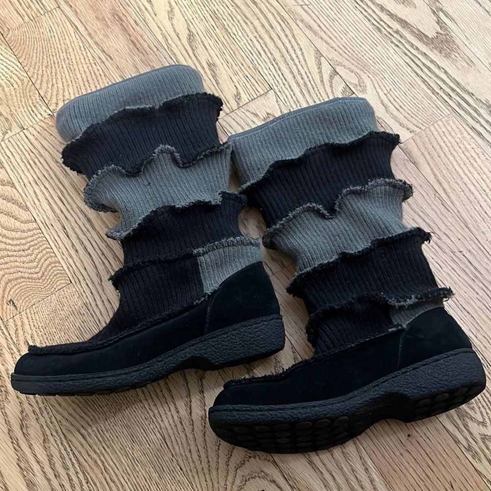 SAM ELDERMAN FAUX FUR LINED BOOTS SIZE 9 1/2